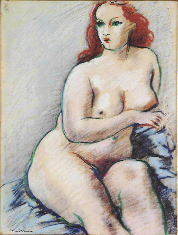 Nudo, Figura femminile (dipinto, opera isolata) di Messina Francesco (secondo quarto sec. XX)