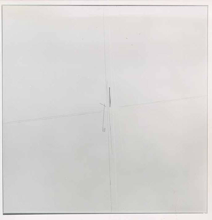 Segno memoria, Composizione di linee rette perpendicoleri (dipinto, opera isolata) di Mazzoleni Martino (ultimo quarto sec. XX)