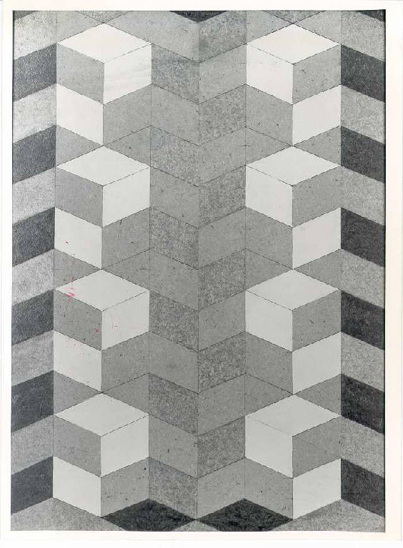 Embricato n.13D.161, Forme geometriche con effetto ottico di movimento (dipinto, opera isolata) di Mazzon Galliano (terzo quarto sec. XX)