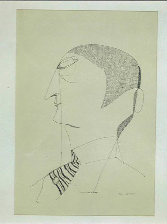 L'aristocratico, Figura maschile (disegno, opera isolata) di Neri Aldo (ultimo quarto sec. XX)
