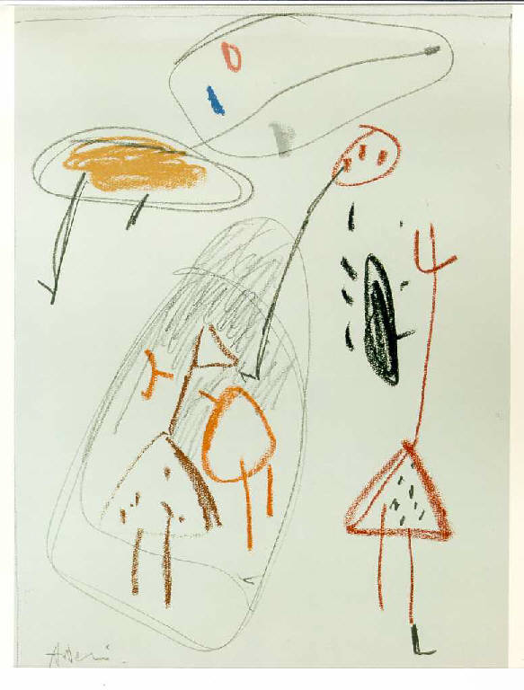 Senza titolo, Composizione di segni (disegno, opera isolata) di Asveri Gianfranco (ultimo quarto sec. XX)