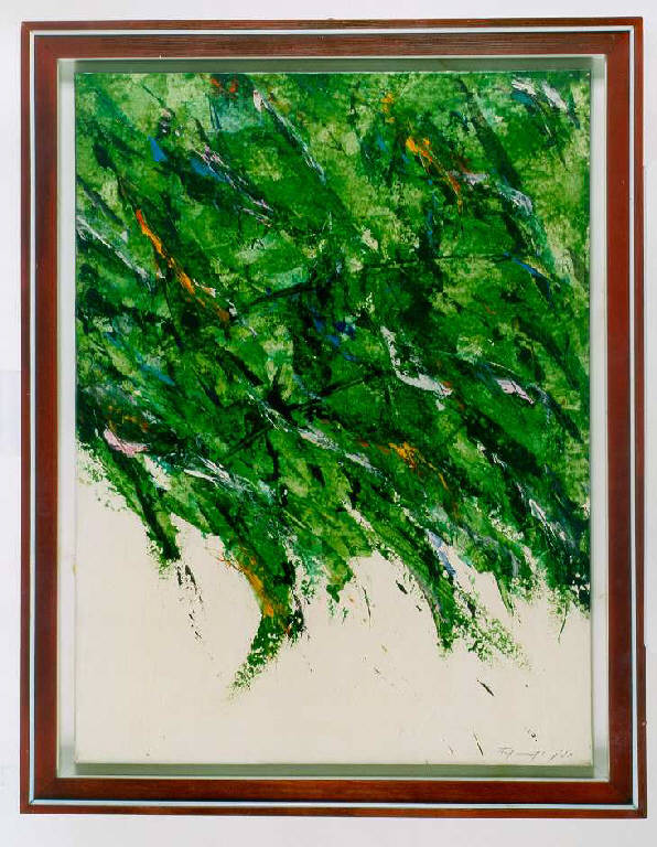 I colori del vento, Composizione di forme libere (dipinto, opera isolata) di Fiannacca Luciano (ultimo quarto sec. XX)