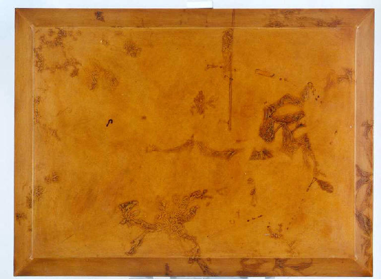 Qui e altrove, Composizione di segni liberi (dipinto, opera isolata) di Carboni Luigi (fine sec. XX)