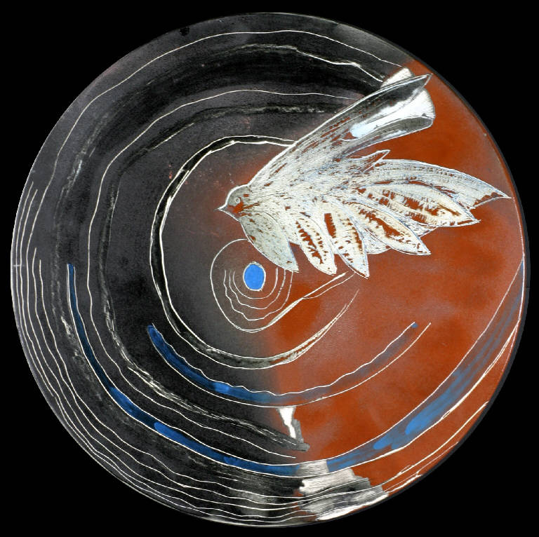 Battito d'ali, Uccello (tondo, opera isolata) di Cibaldi Silvia (inizio sec. XXI)