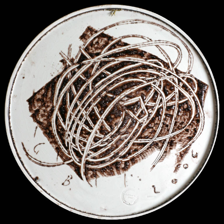 In tondo, Composizione astratta (tondo, opera isolata) di Borghi Claudio (inizio sec. XXI)