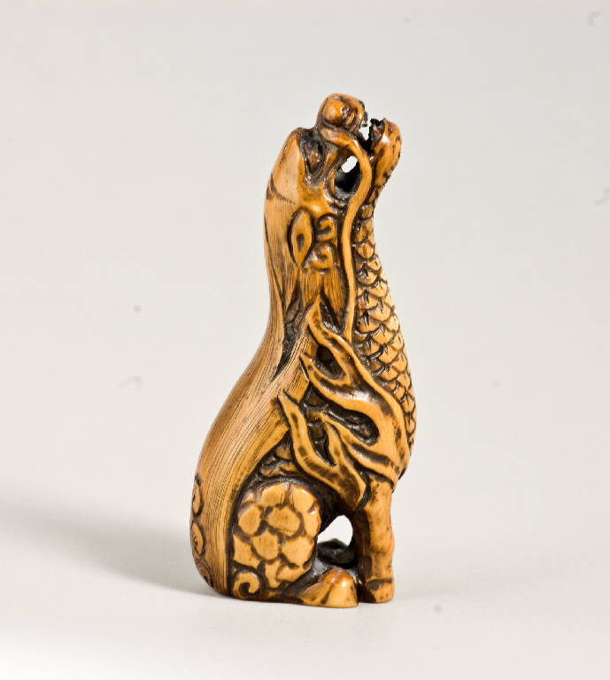 Kirin, ANIMALE FANTASTICO (scultura, opera isolata) di Kangyoku (terzo quarto sec. XX)