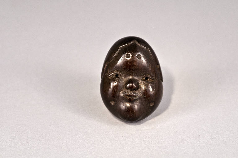 Maschera di Okame, OGGETTO (scultura, opera isolata) - ambito giapponese (sec. XIX)