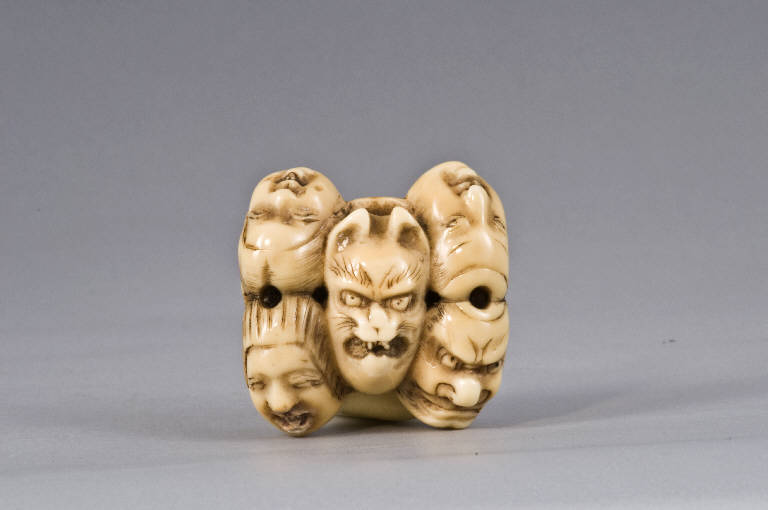 Sette maschere, OGGETTI (scultura, opera isolata) di Kikugawa (metà sec. XIX)