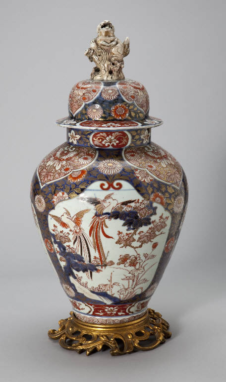 Motivi decorativi vegetali, Uccelli, Leone cinese (vaso) - manifattura giapponese, manifattura europea (seconda metà secc. XVII/ XVIII, sec. XVIII)
