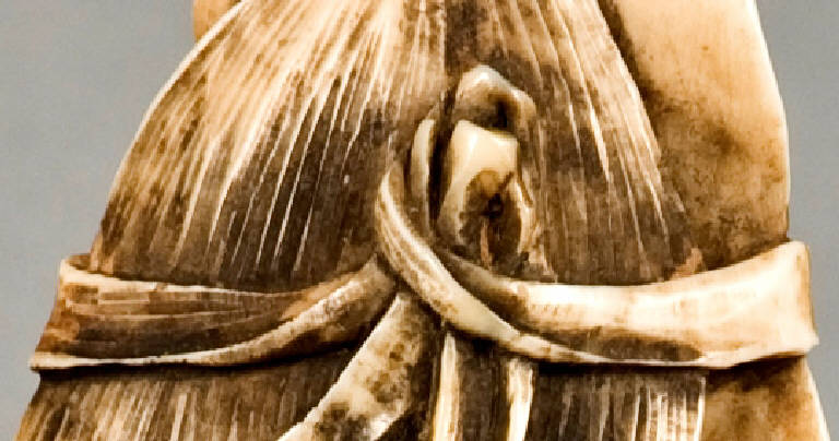 Pesce avvolto in una foglia di bambù, ANIMALE, VEGETALE (scultura, opera isolata) di Yoshitsugu (seconda metà sec. XIX)