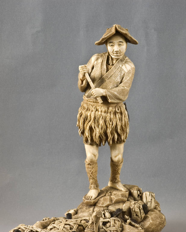 Pescatore, UOMO (scultura, opera isolata) di Shusei (fine/ inizio secc. XIX/ XX)