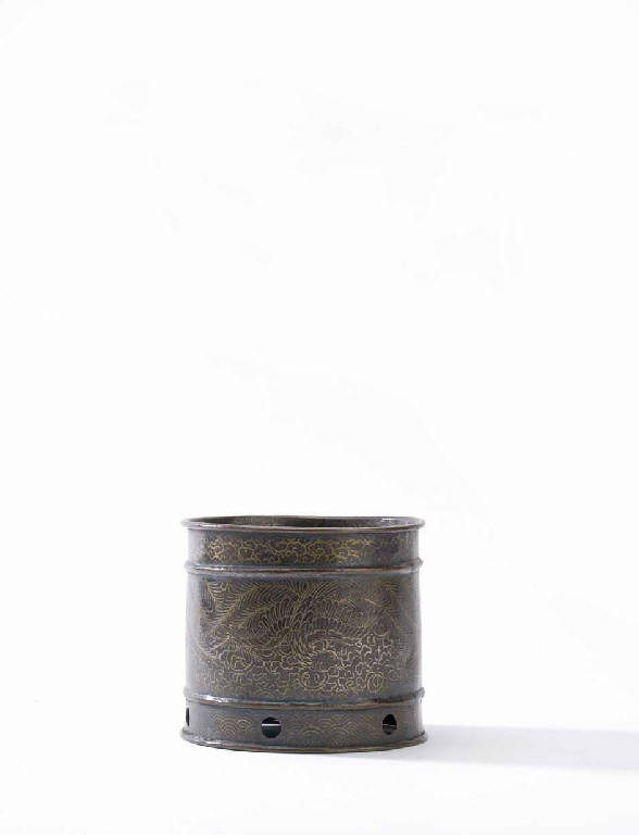 Uccelli tra nuvole e onde (vaso) - manifattura giapponese (secc. XVIII/ XIX)