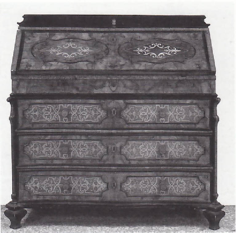 cassettone - a ribalta - bottega lombarda (terzo quarto, fine sec. XVIII, sec. XIX)