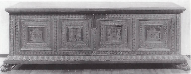 cassone - bottega lombarda (inizio, fine sec. XVI, sec. XIX)