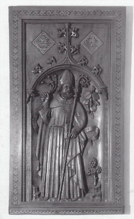 Sant'Ambrogio (pannello) - bottega lombarda (seconda metà sec. XIX)