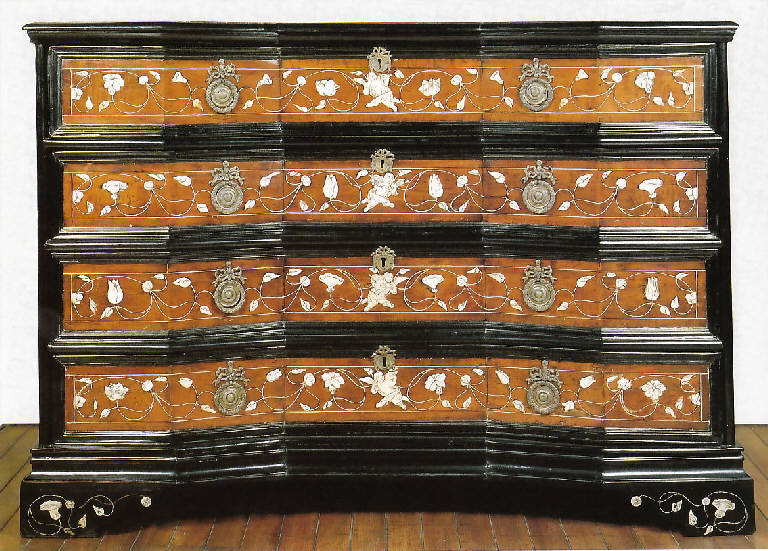 Motivi decorativi con putti e fiori (cassettone) - bottega veneta (?) (fine sec. XVII)