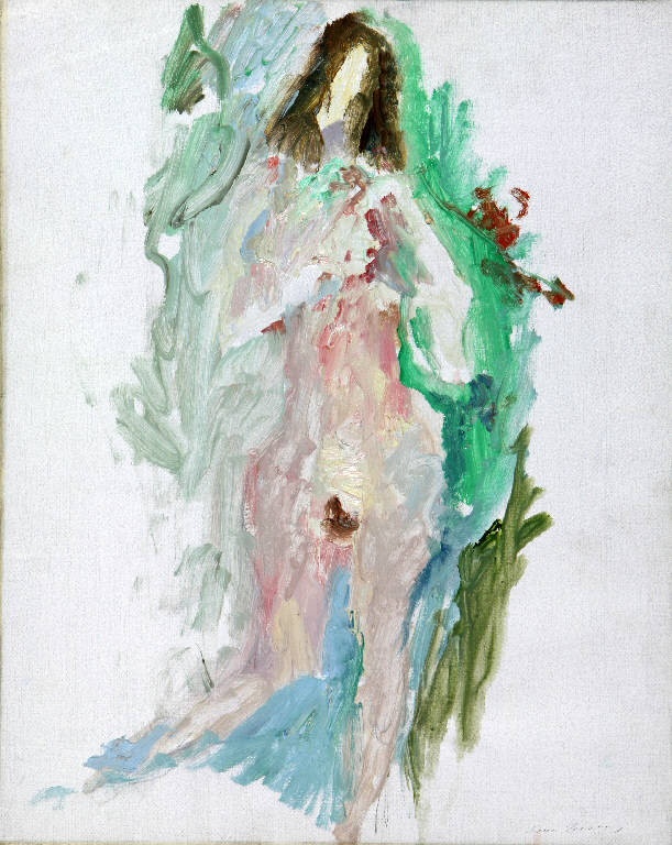 Nudo, Nudo femminile (dipinto, opera isolata) di Treccani, Ernesto (seconda metà sec. XX)