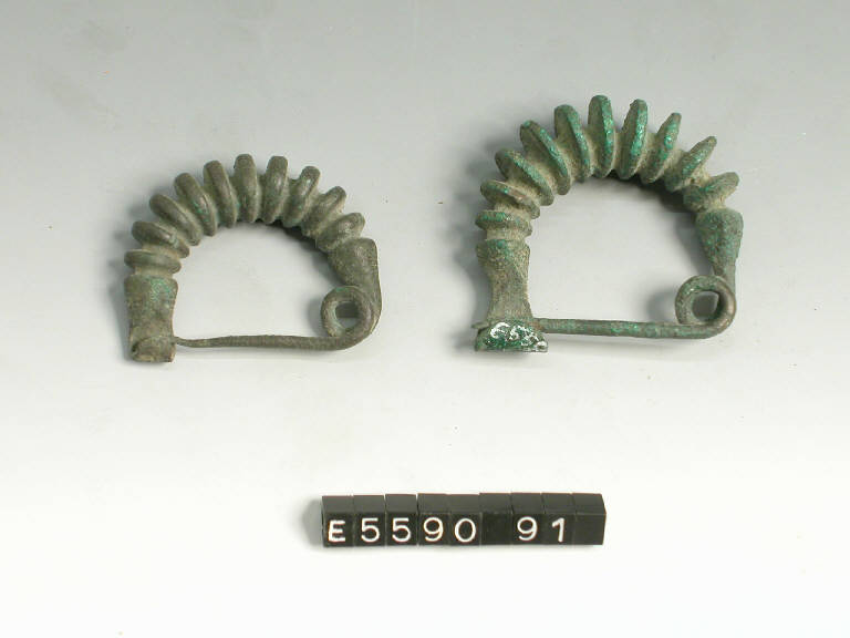 fibula a grandi coste, VON ELES MASI / tipo Ca' Morta - cultura di Golasecca (secc. VIII/ VII a.C)