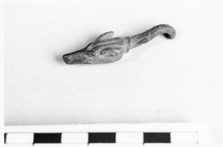 Protome di cane (terminazione di simpulum, Tipo Feugere 2 o 3) - ambito romano tardo-repubblicano (secc. II/I a.C)