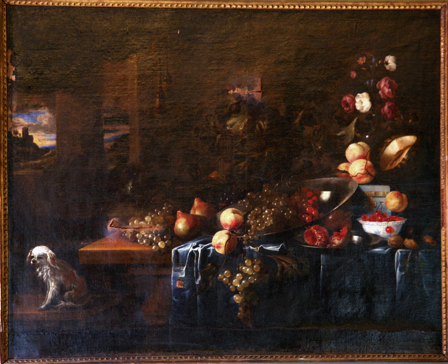 Natura morta con cane, Natura morta (dipinto) di François Habert (attribuito) (seconda metà sec. XVII)