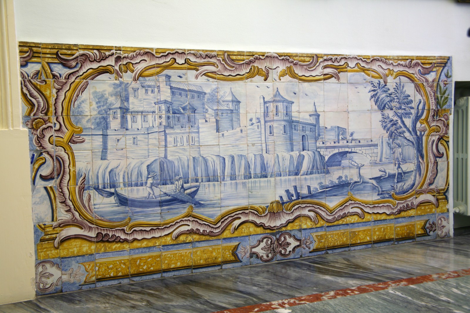 Scene di vita quotidiana in un borgo di pescatori, scene di genere (azulejo, ciclo) - manifattura portoghese (fine/ inizio XIX/XX secolo)