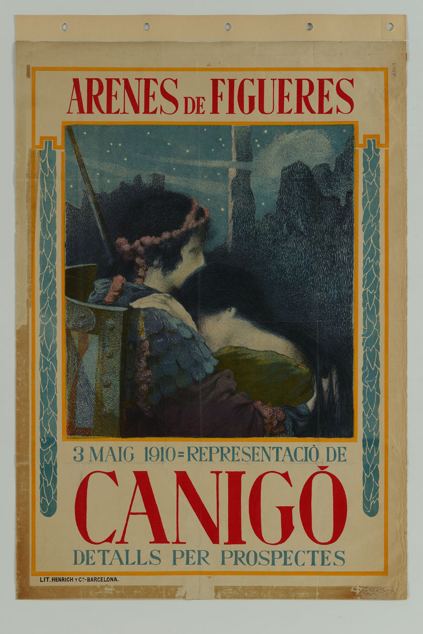 Gentil e Flordeneu abbracciati (manifesto) - ambito spagnolo (sec. XX)