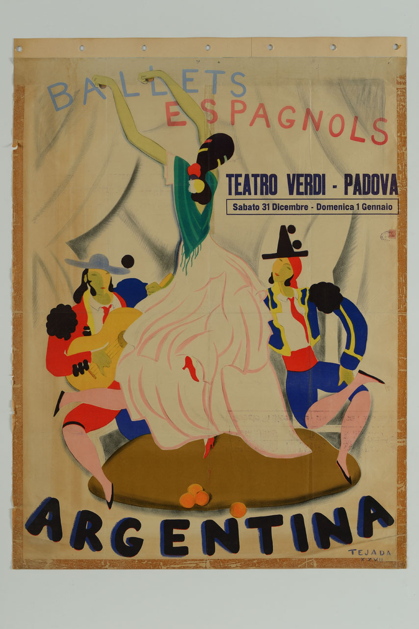 ballerini di flamenco e musicista (manifesto) di Saenz de Tejada Carlos (sec. XX)