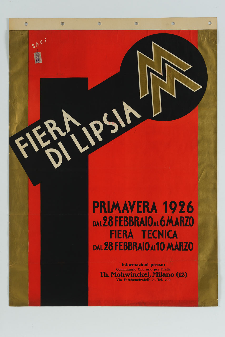 composizione astratta con logo della Fiera di Lipsia (manifesto) di Baus Georg (sec. XX)