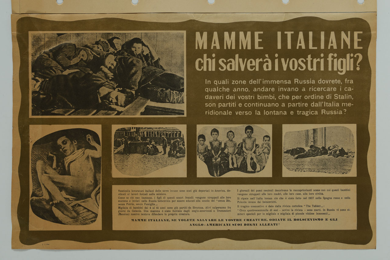 immagini di bambini deportati morti o denutriti (manifesto) - ambito italiano (sec. XX)