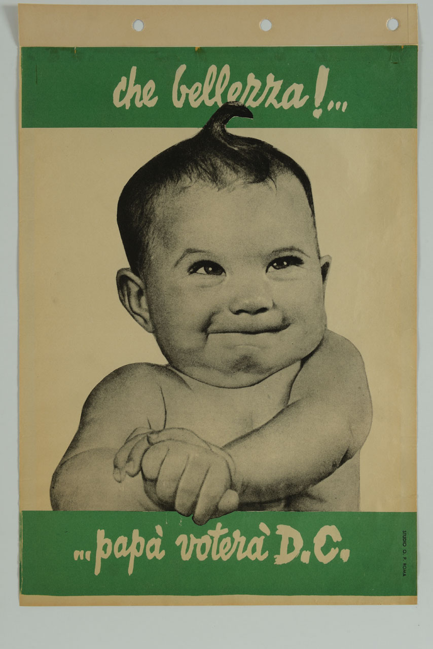 bambino sorride sfregandosi le mani (manifesto) - ambito italiano (sec. XX)