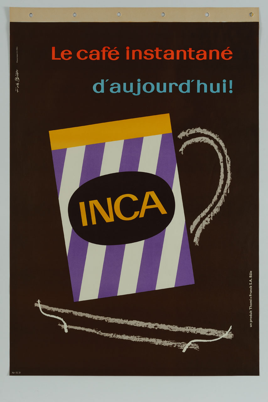 tazzina con piattino (manifesto) di Bühler Fritz (sec. XX)