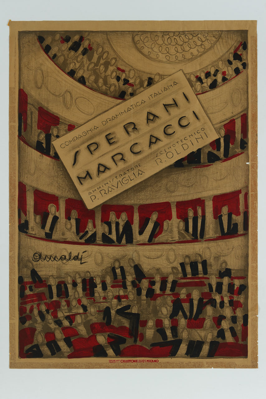 interno di teatro (manifesto) di Amaldi César - ambito italiano (sec. XX)
