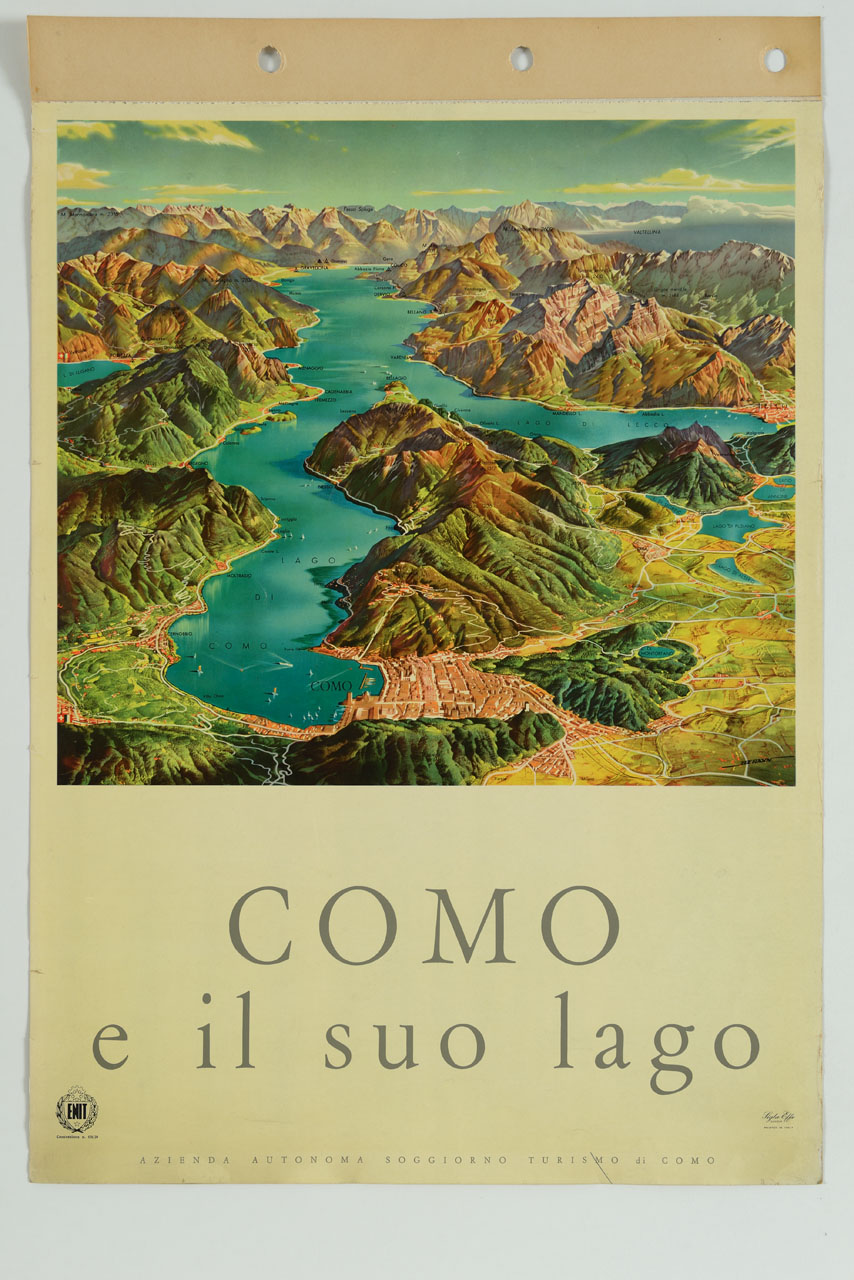 carta geografica del lago di Como (manifesto) di Berann Heinrich C (sec. XX)