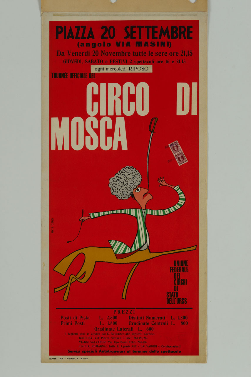 centauro con colbacco spada e frustino (manifesto) di Clerici Renzo (sec. XX)