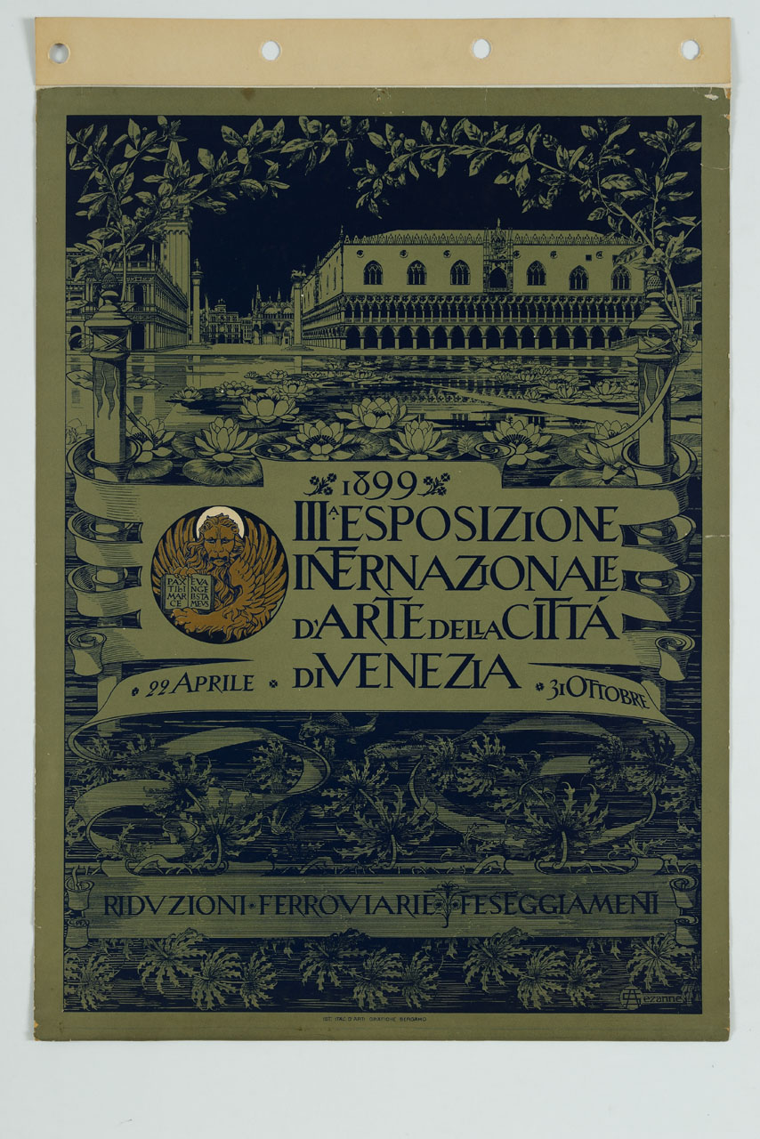 veduta di piazza San Marco dalla laguna infiorata (manifesto) di Sezanne Augusto (sec. XX)