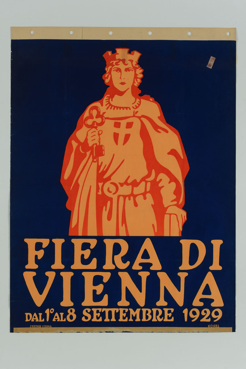 statua coronata con chiavi e libro (manifesto) di Kosel Hermann (sec. XX)