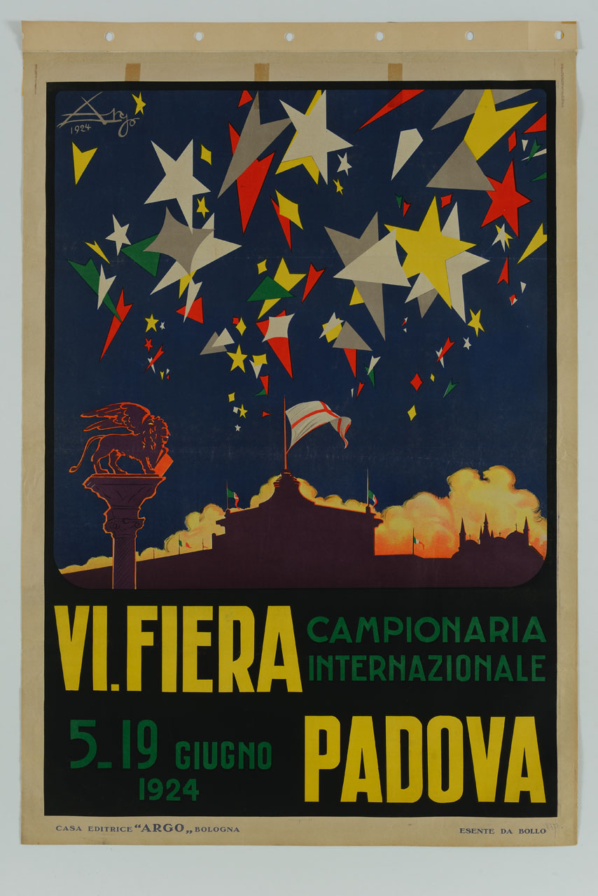 veduta di Padova sotto un cielo stellato (manifesto) di Argo - Creazione Marche di Pubblicità (sec. XX)
