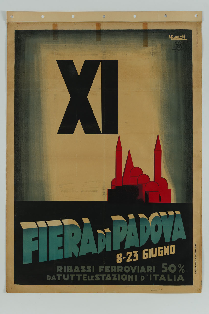 Basilica di Sant'Antonio di Padova stilizzata (manifesto) di Nizzoli Marcello (sec. XX)