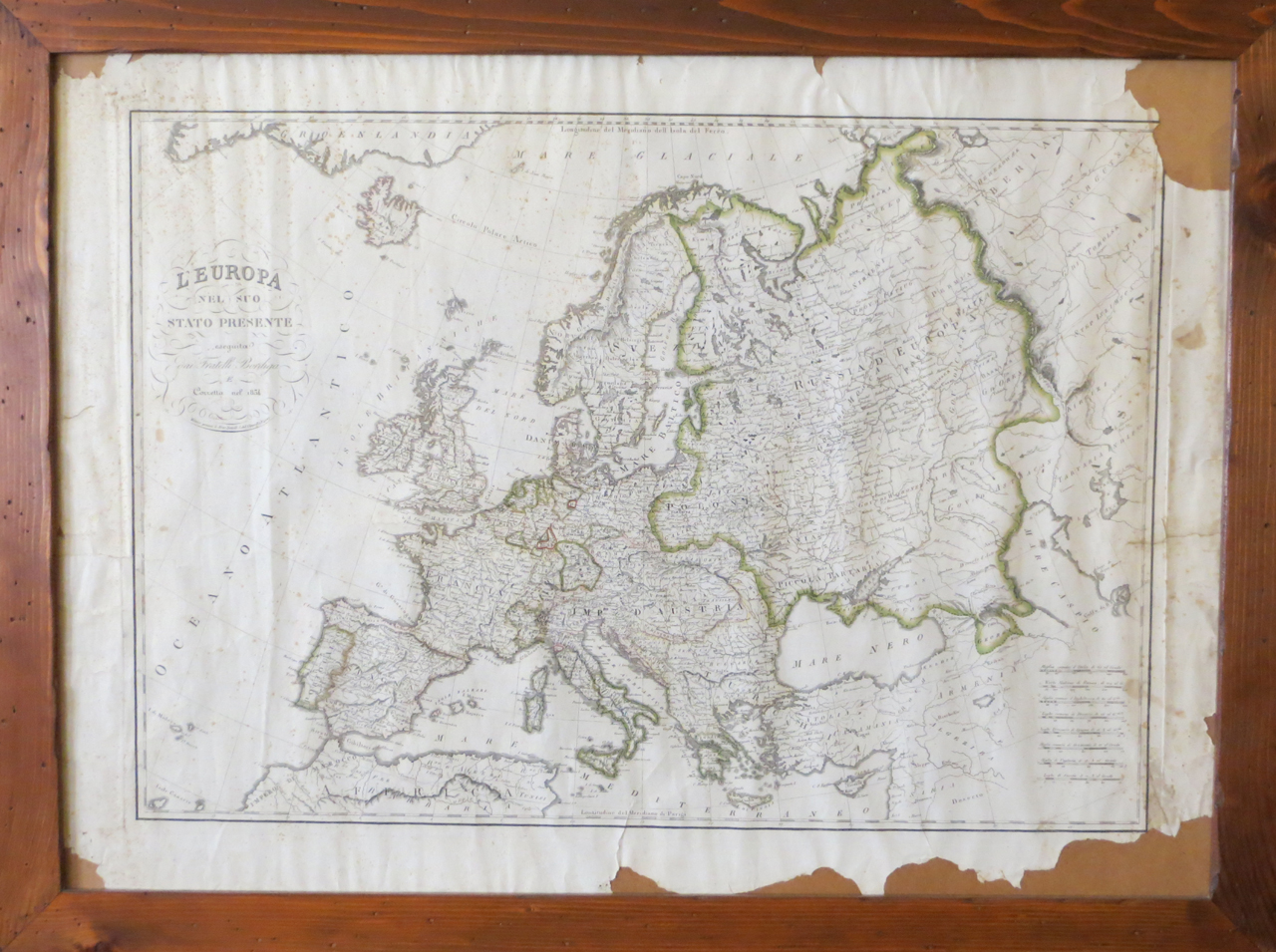 carta geografica dell'Europa (stampa) di Bordiga Benedetto, Bordiga Gaudenzio (sec. XIX)