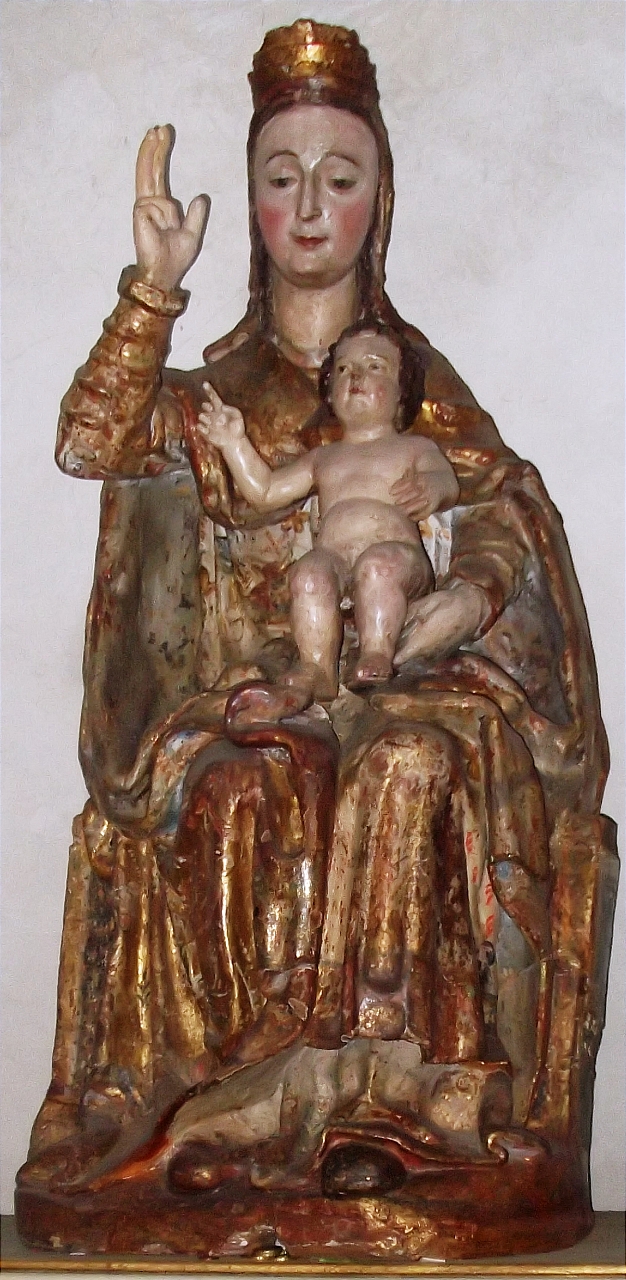 Madonna con Bambino (scultura) - ambito senese (prima metà sec. XV, sec. XVI)