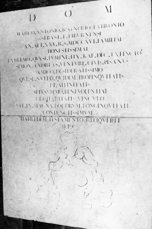 lapide tombale - ambito romano (primo quarto sec. XVIII)