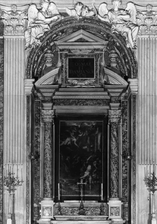 mostra d'altare, complesso decorativo - ambito romano (sec. XVII)