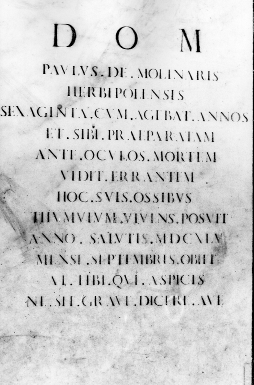 lapide tombale - ambito romano (terzo quarto sec. XVII)