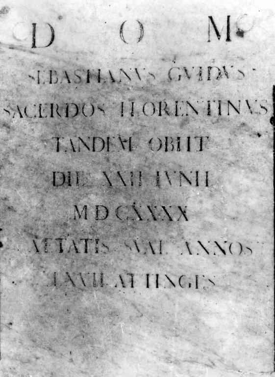 lapide tombale - ambito romano (terzo quarto sec. XVII)