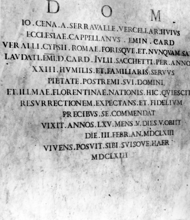 lapide tombale - ambito romano (seconda metà sec. XVII)