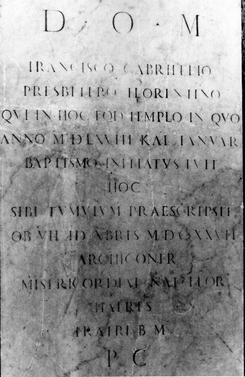 lapide tombale - ambito romano (secondo quarto sec. XVII)