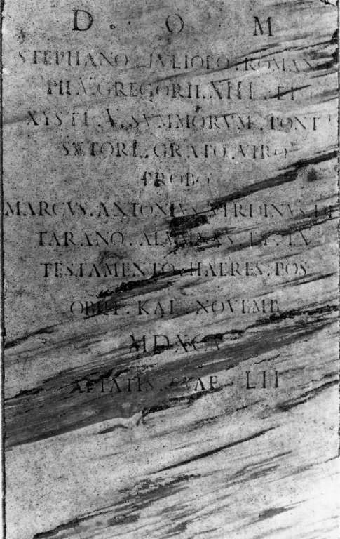 lapide tombale - ambito romano (fine sec. XVI)