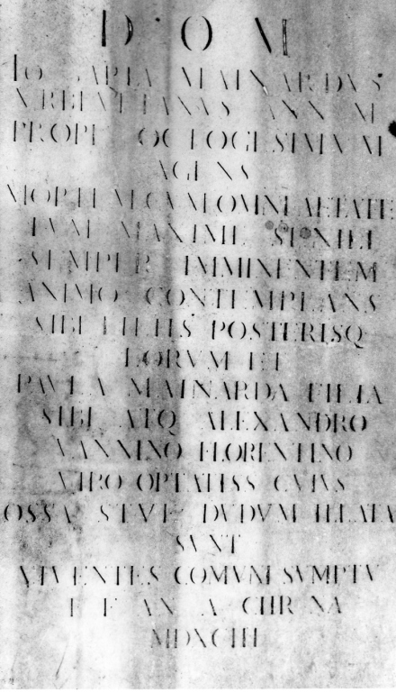 lapide tombale - ambito romano (fine sec. XVI)