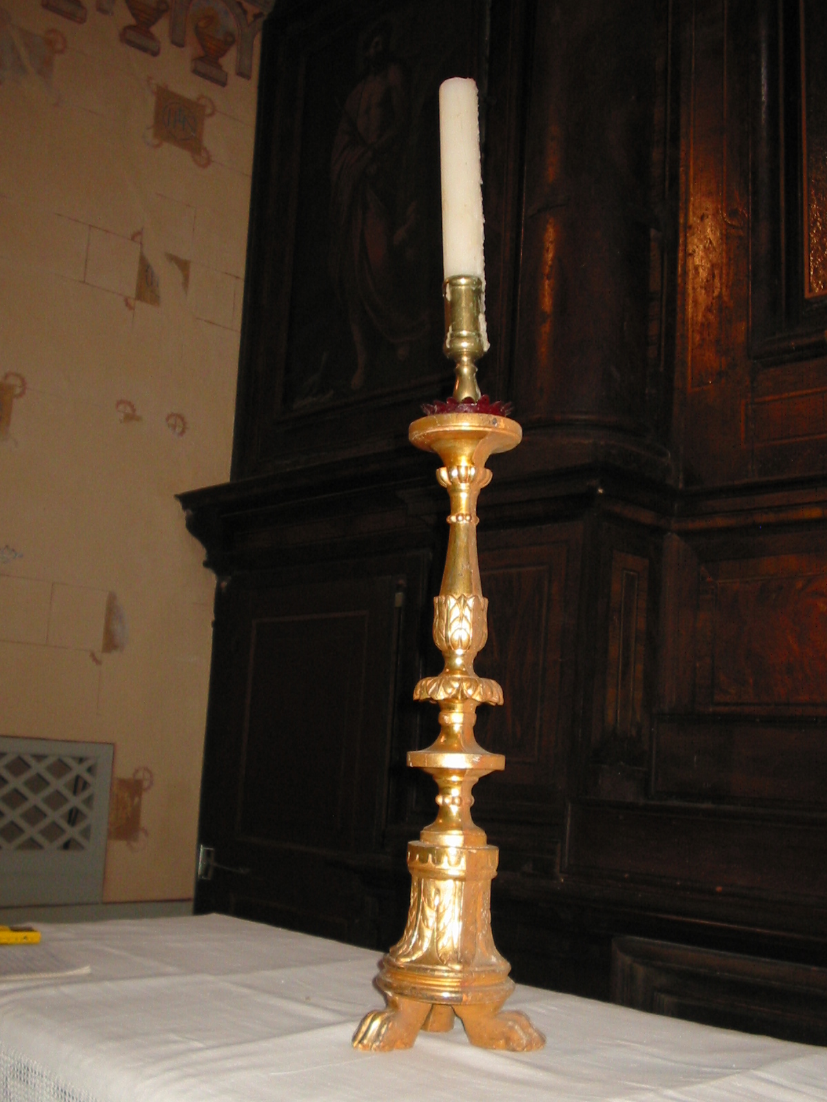 candeliere d'altare - ambito marchigiano (XIX)