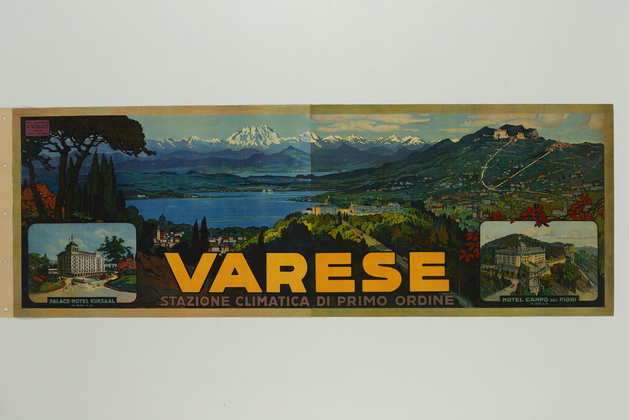 veduta di Varese e del suo lago (manifesto, stampa composita) - ambito svizzero (sec. XX)